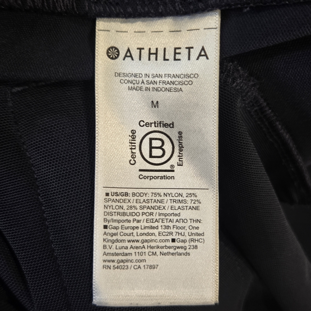 Athleta Venice High Rise Track Navy & bright White Stripe Jogger Women's Size M - Picture 10 of 11